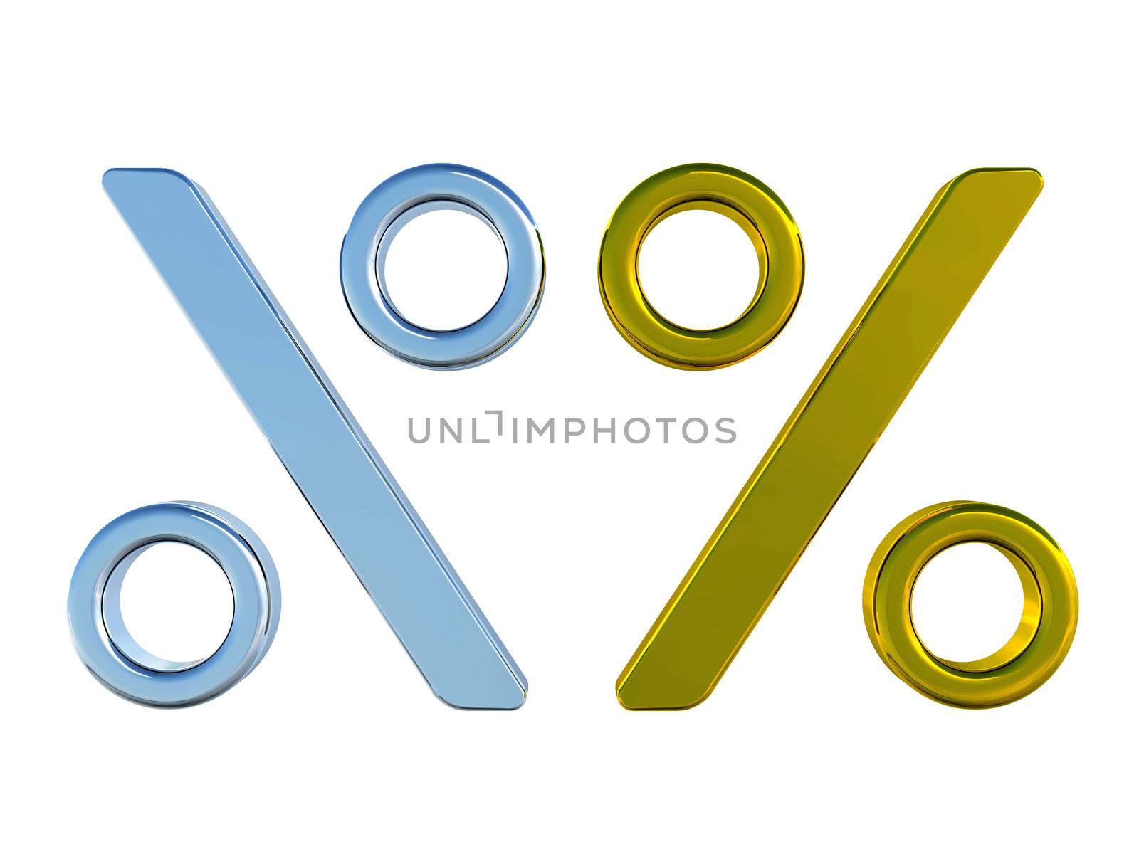 Gold and metallic percent on a white background
