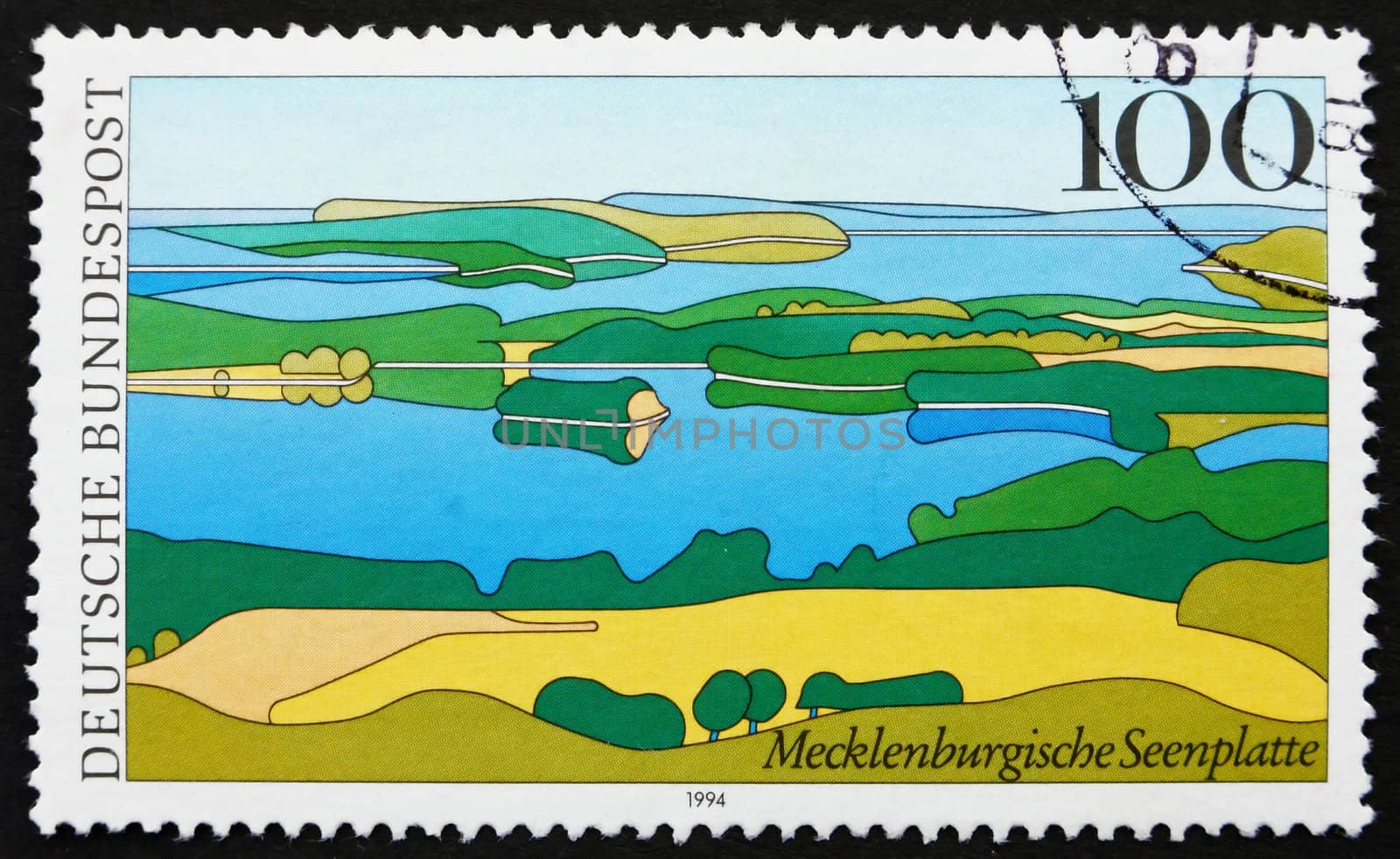 GERMANY - CIRCA 1994: a stamp printed in the Germany shows Mecklenburg Lake District, Scenic Region in Germany, circa 1994