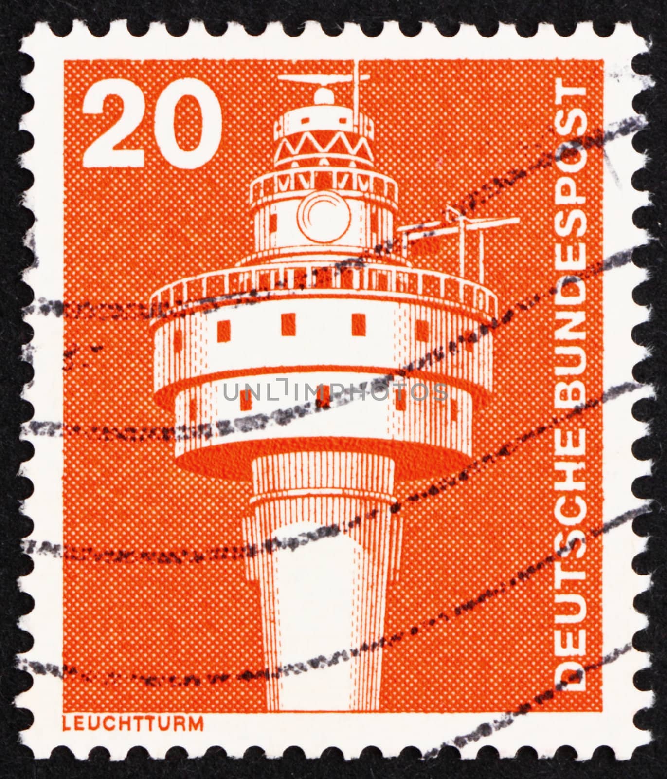 GERMANY - CIRCA 1976: a stamp printed in the Germany shows Old Weser Lighthouse, circa 1976