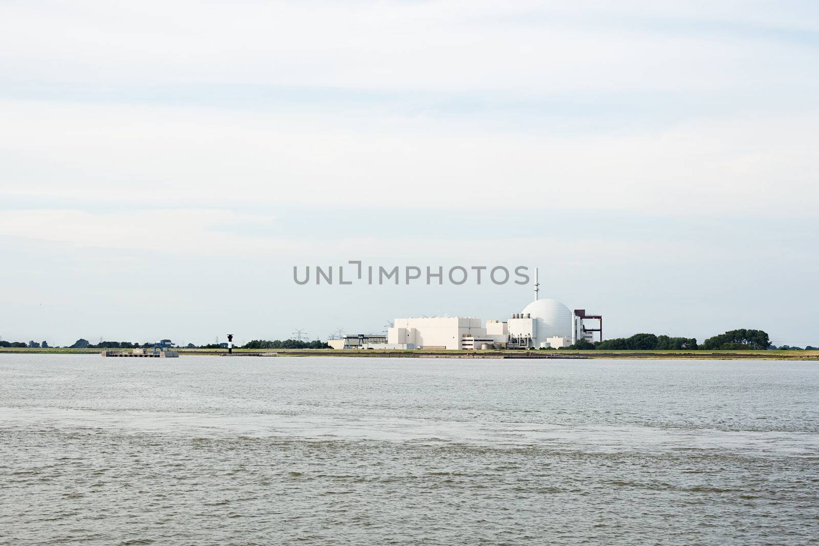Nuclear plant near river by imarin