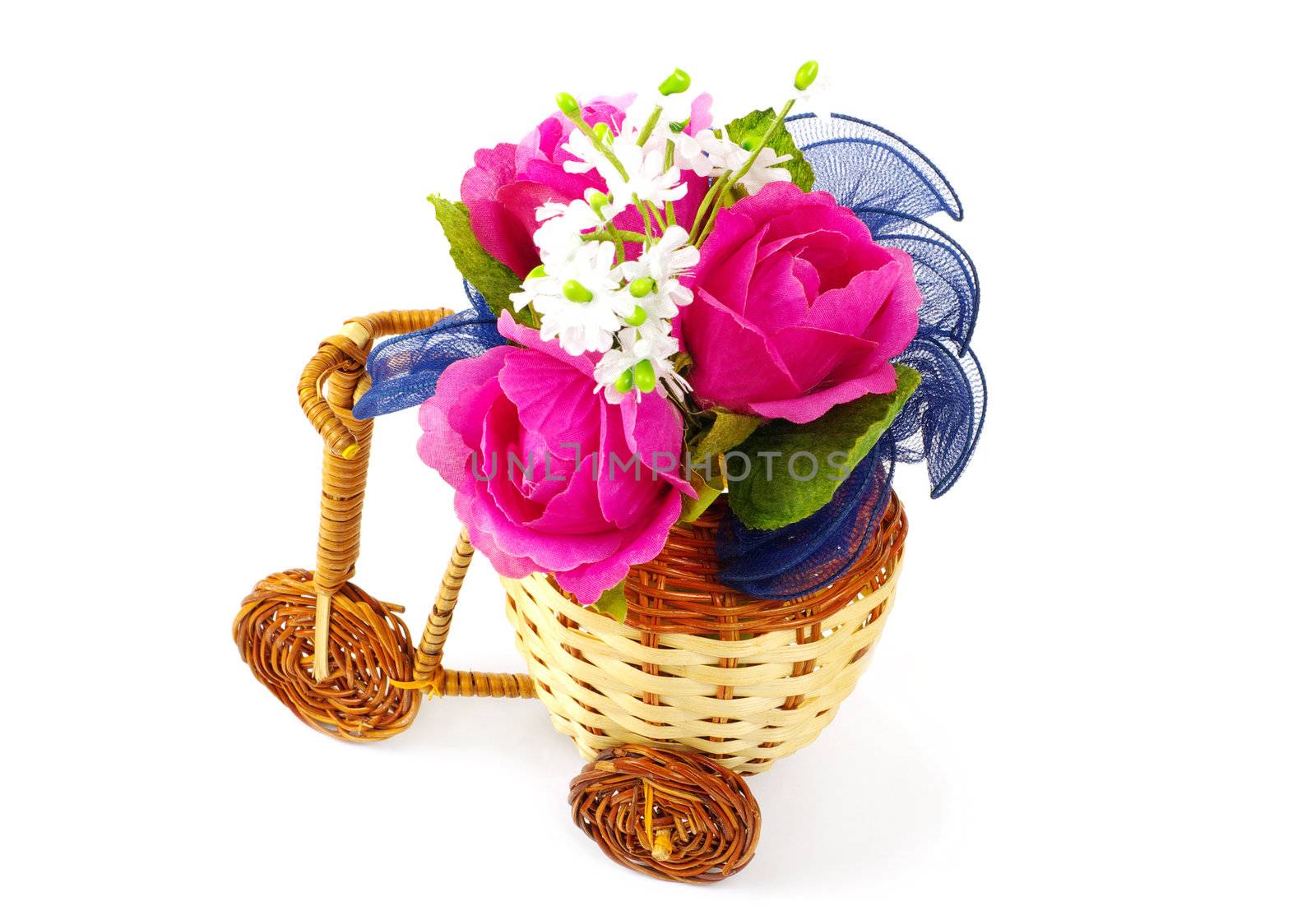 Decorative bicycle vase with flowers