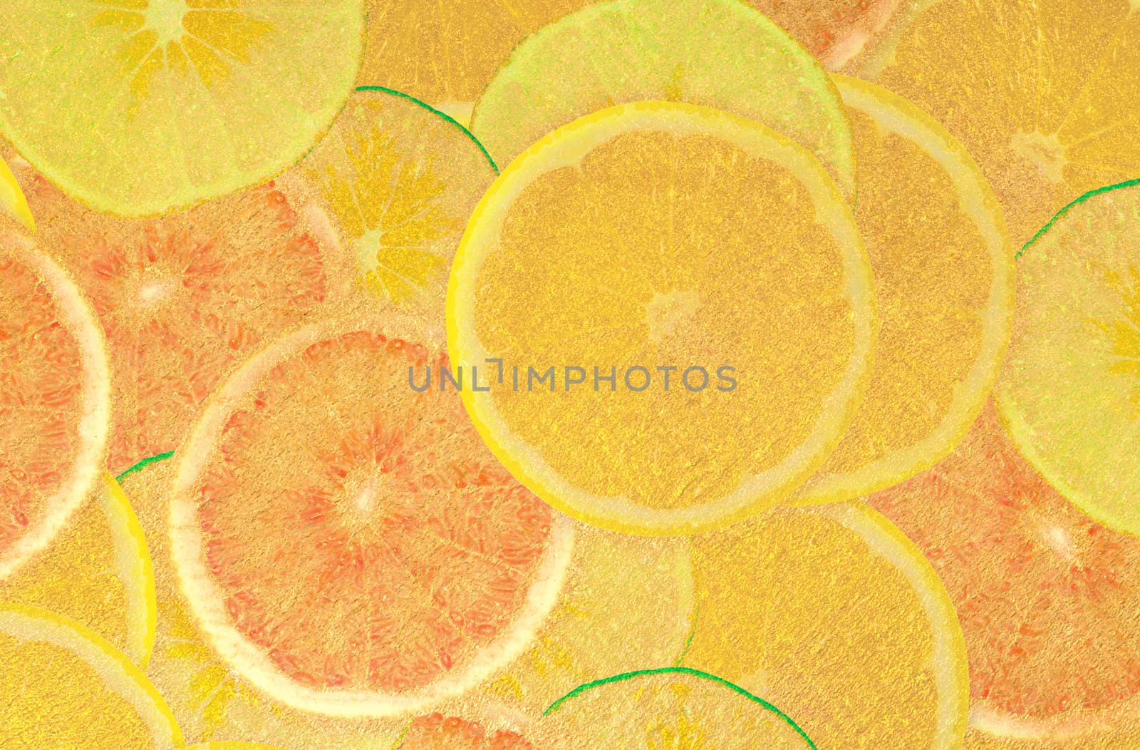 Abstract gold fruite