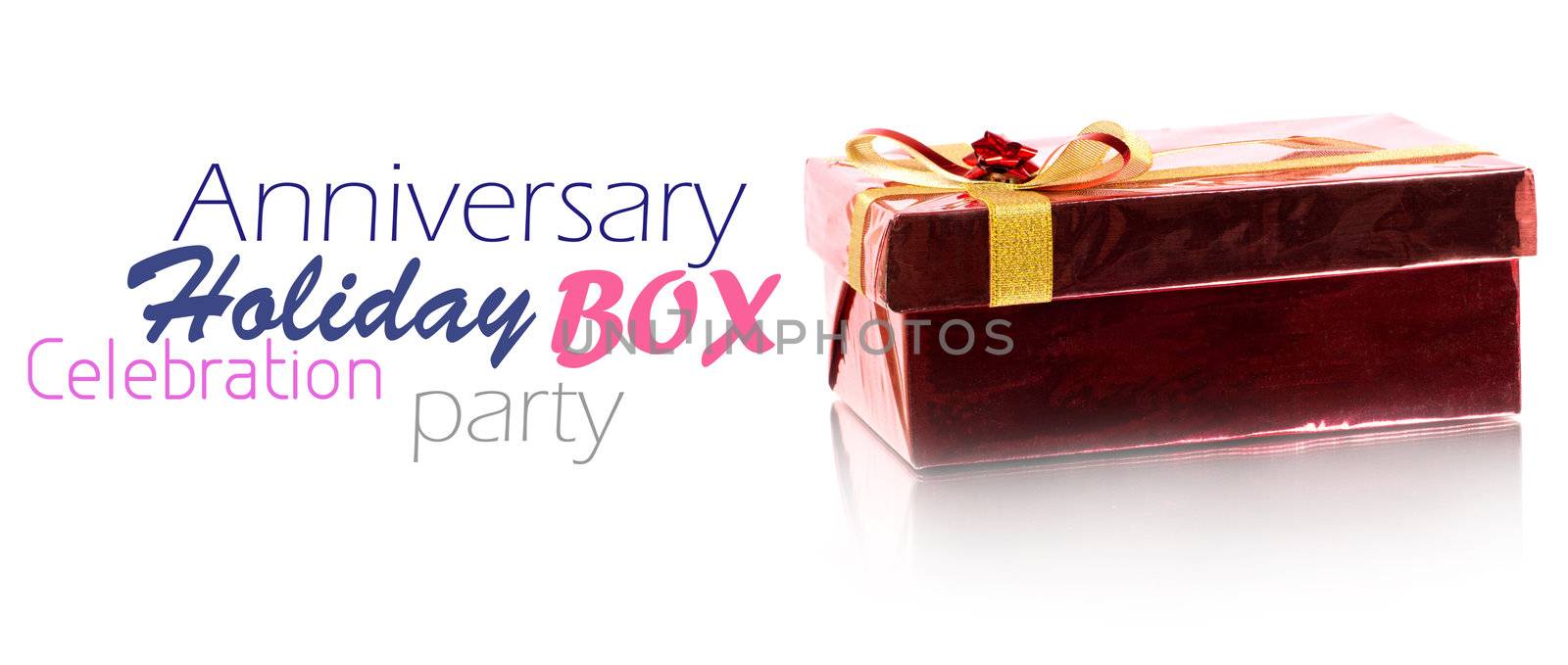Red Gift Box on white background
