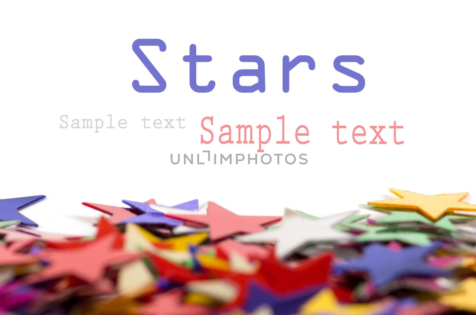 Colored stars background for your text over white