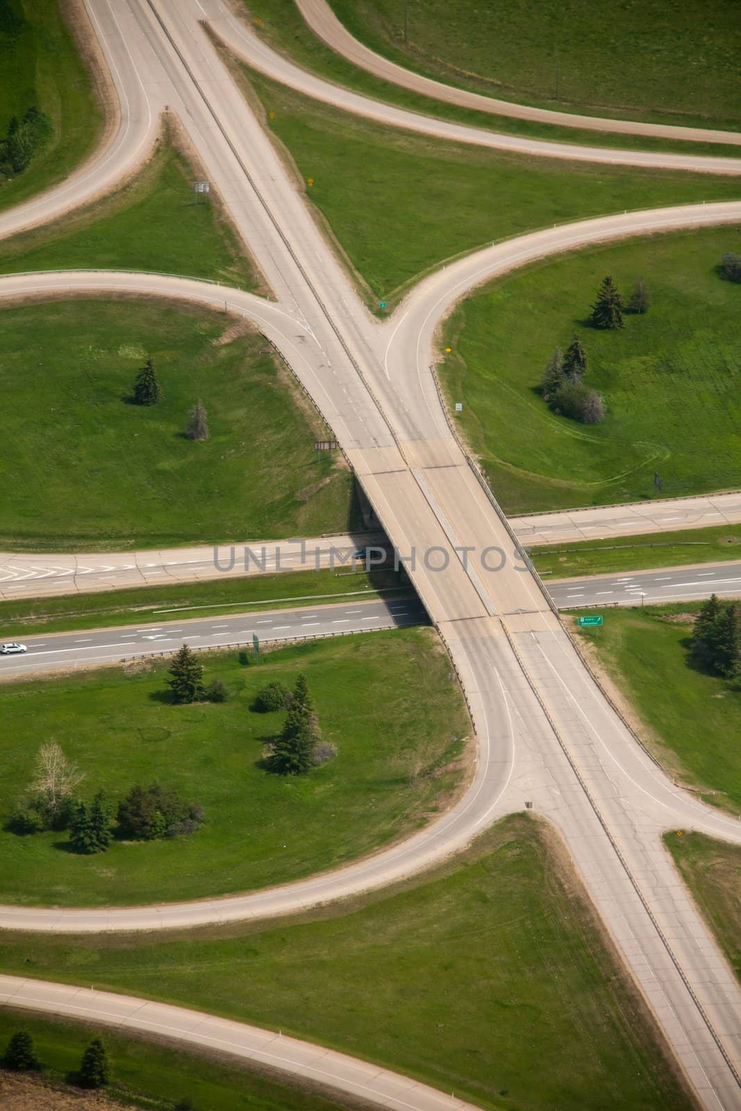 an overpass as part of a highway on ramp