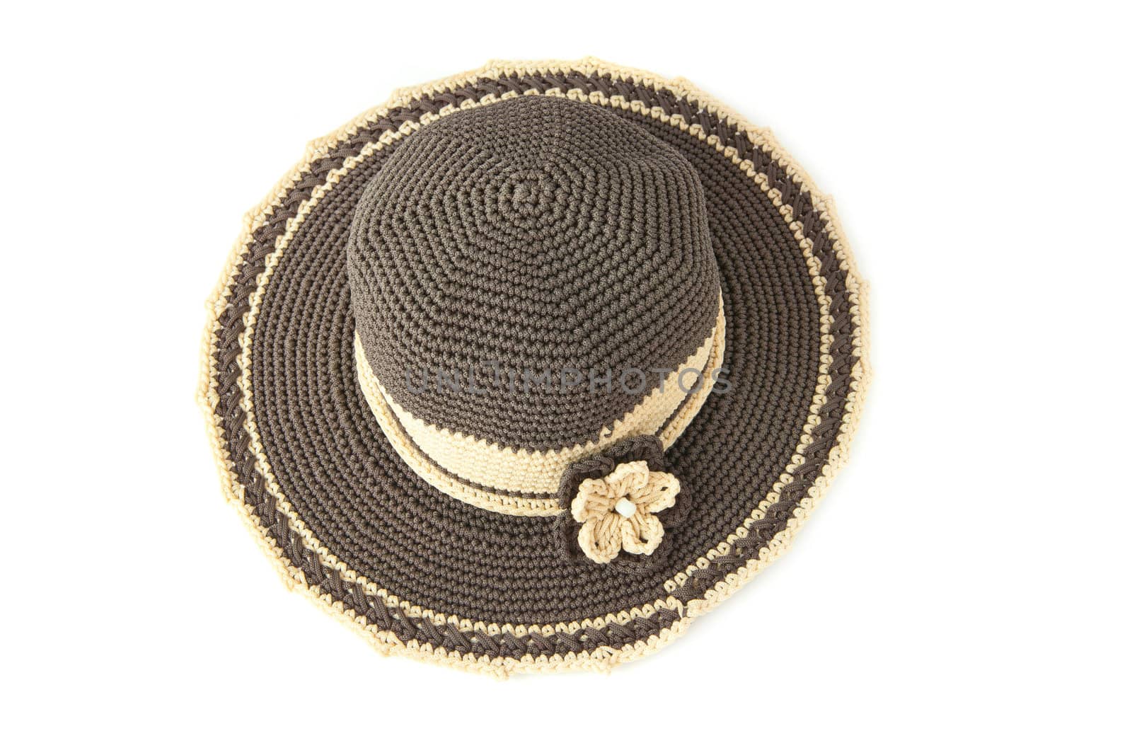 Vintage woman hat isolated on white background