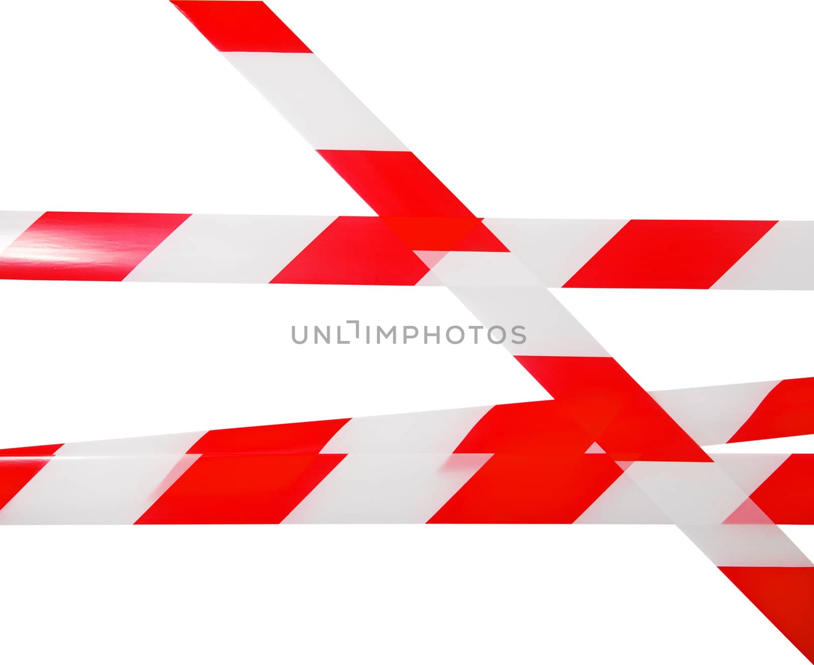 Lines of barrier tape. All on white background.