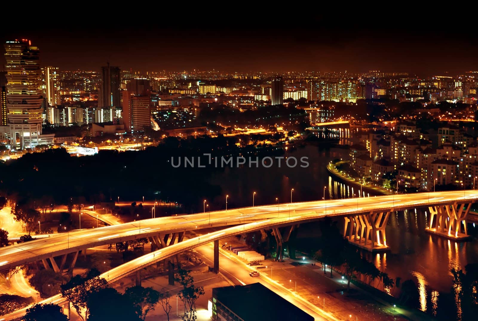 singapore cityscape at night by clearviewstock