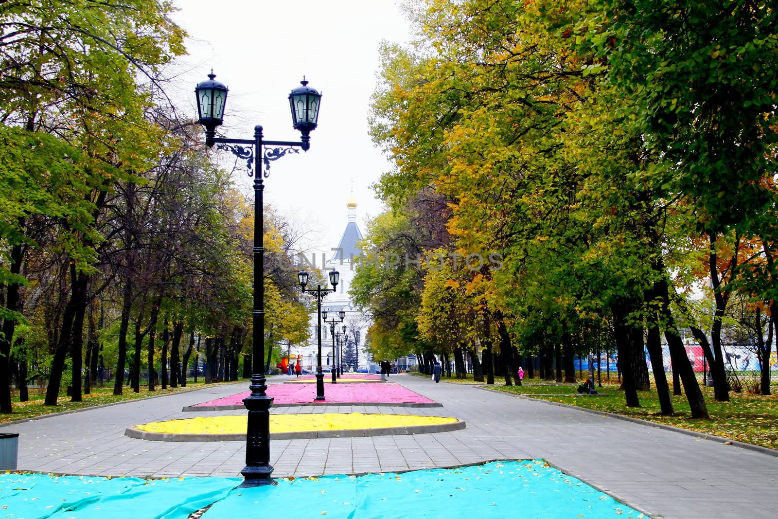 late autumn in the city of Moscow park, outdoor recreation