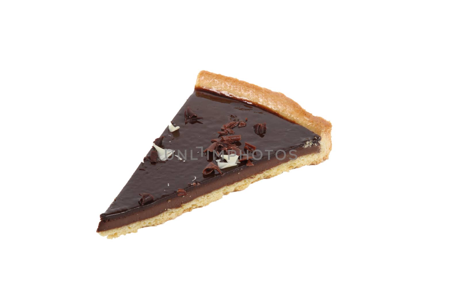 Slice of chocolate tart by phovoir