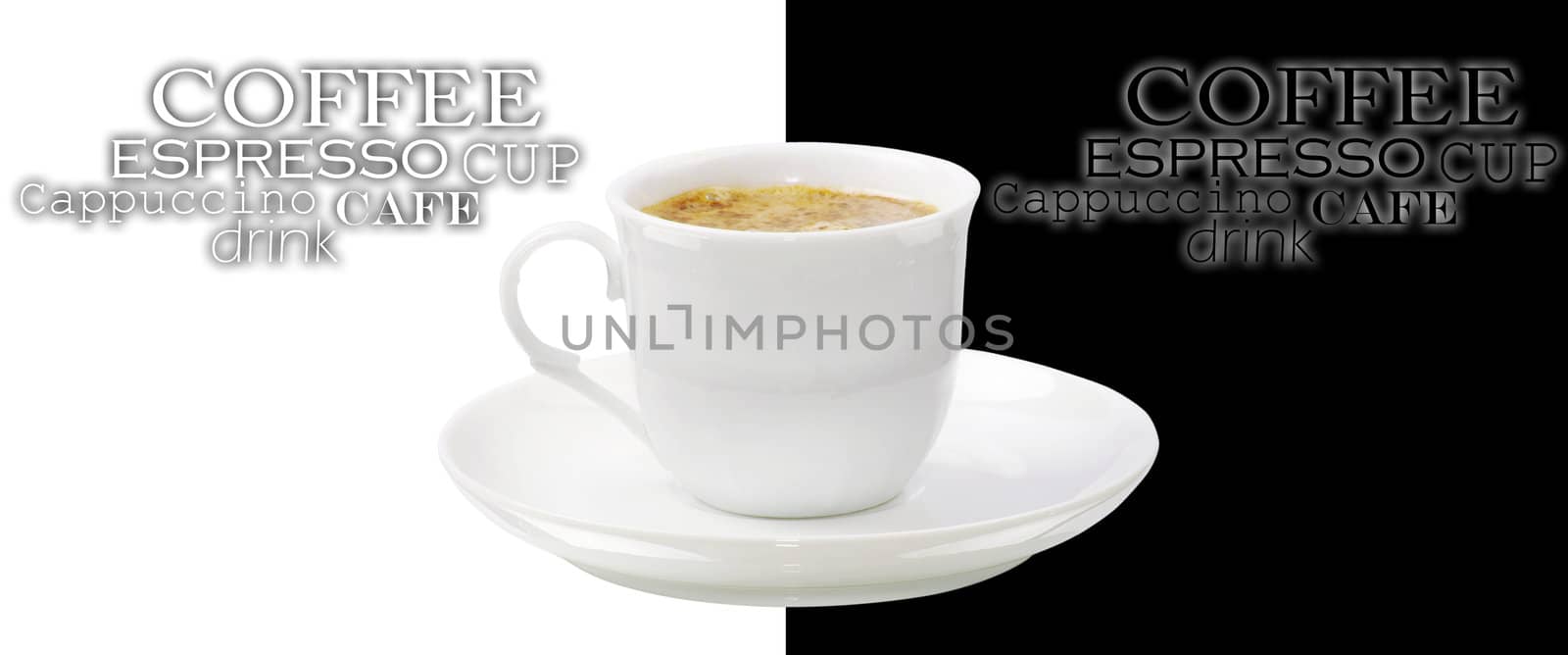 Coffee cup on white background