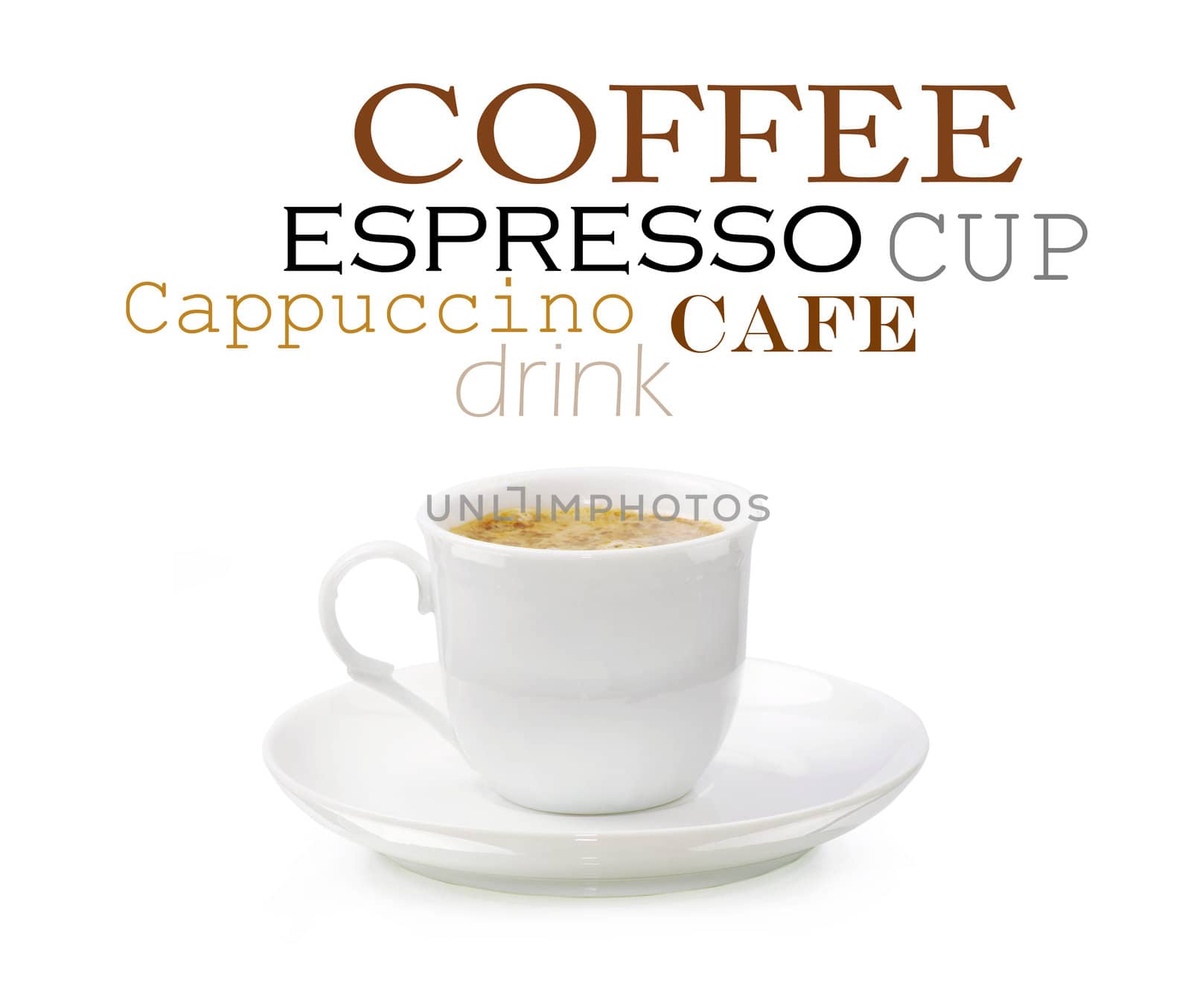 Coffee cup on white background
