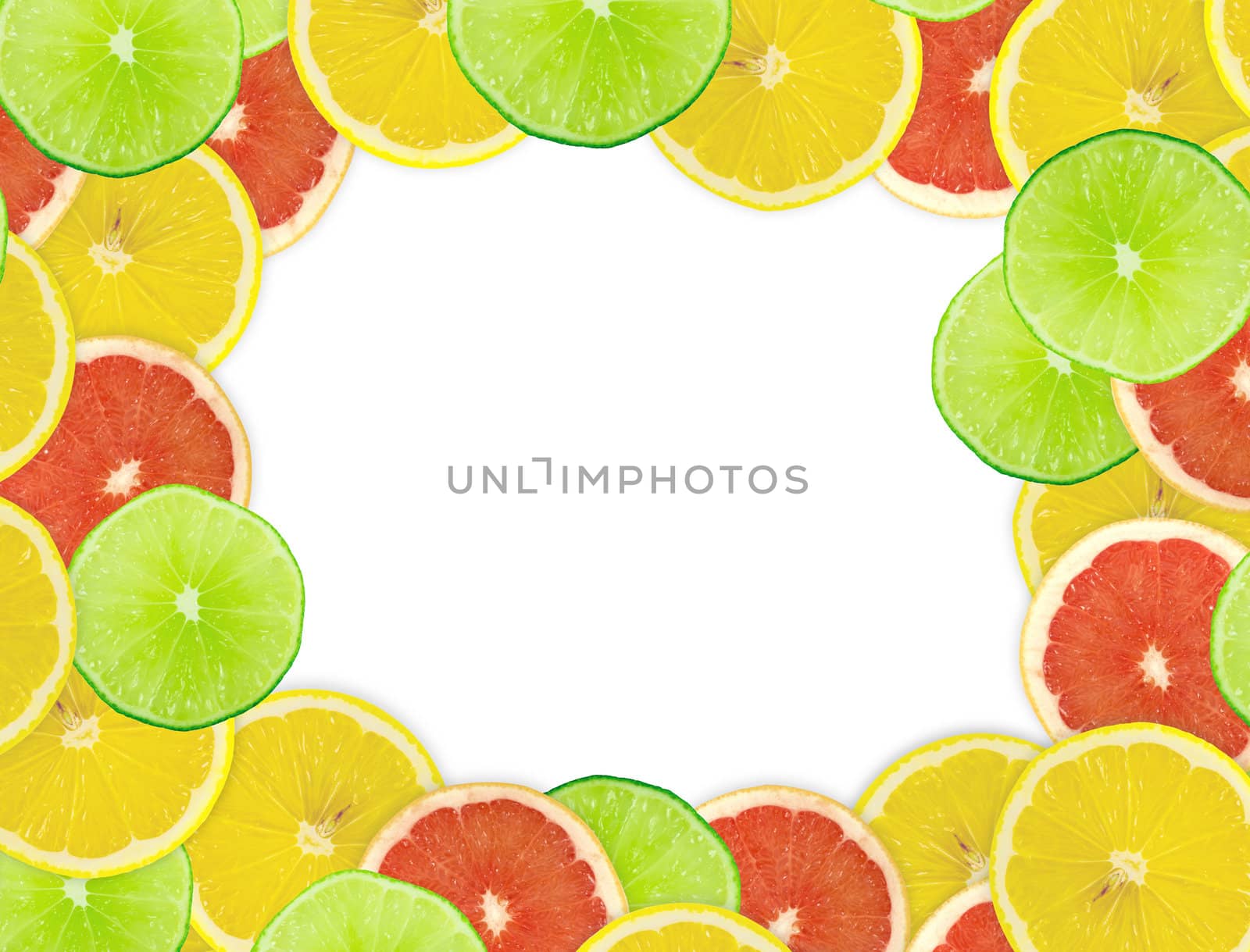 Abstract background of citrus slices. Closeup. Studio photography.