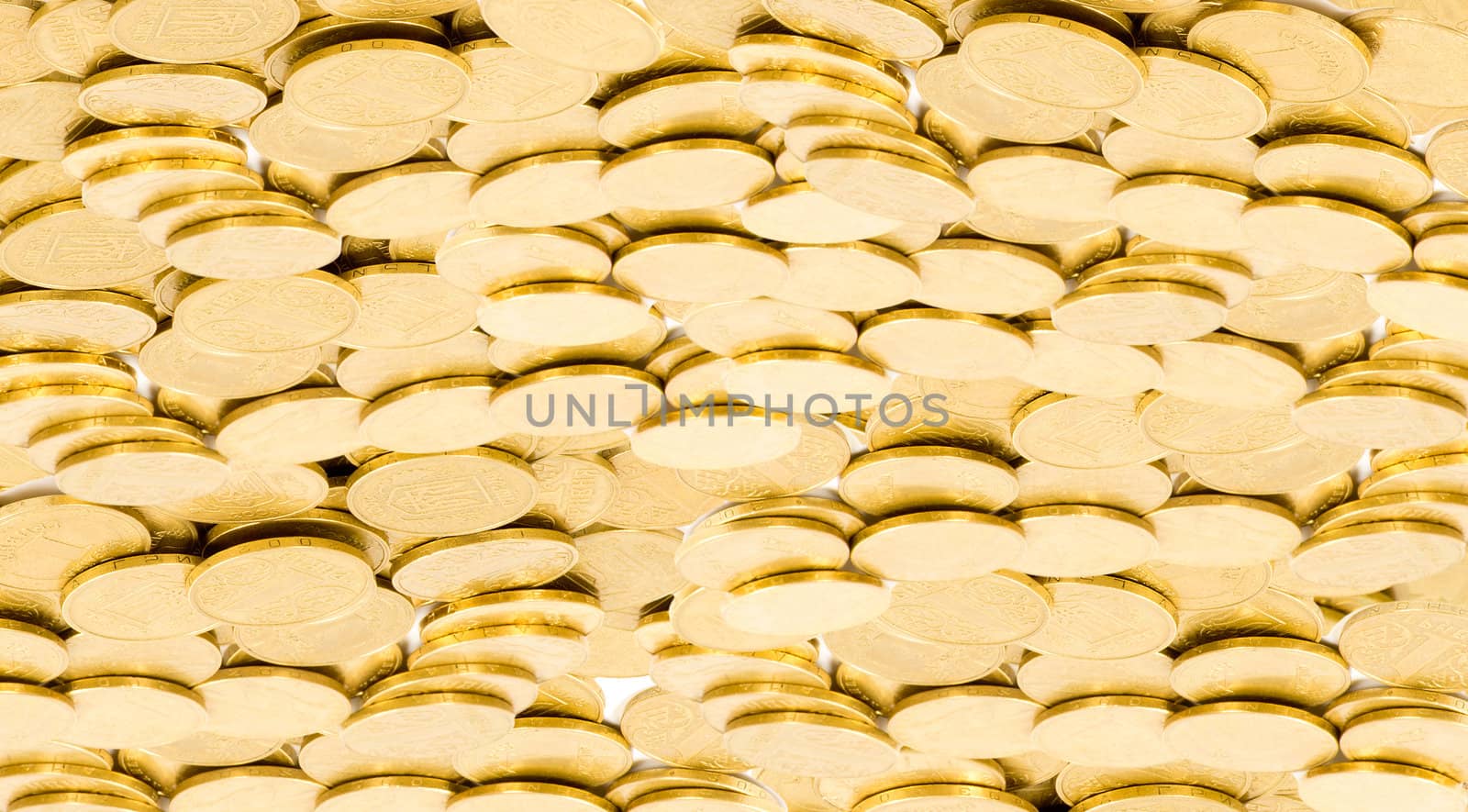 golden coins isolated on white