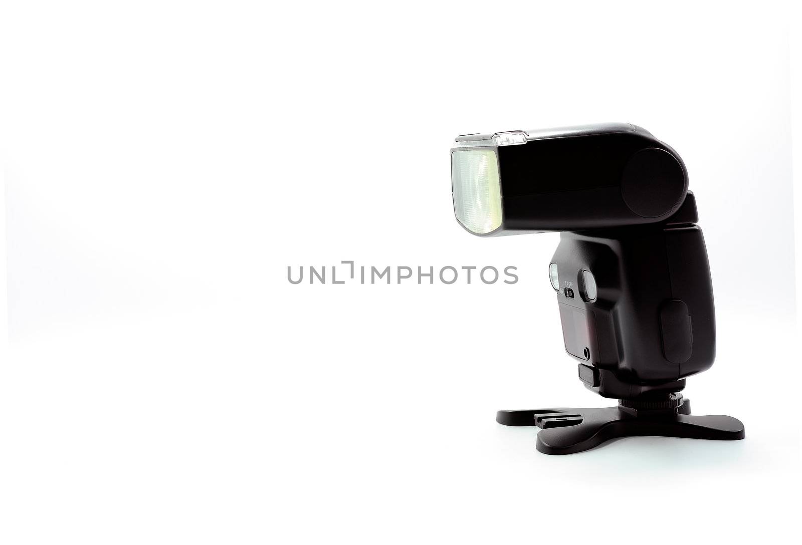 Camera flash light front side view on white back ground by moggara12