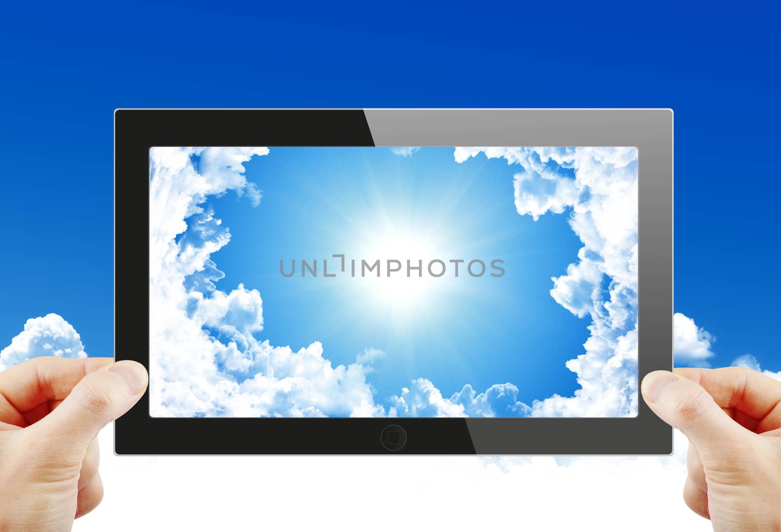 Black generic tablet pc, 3d render.