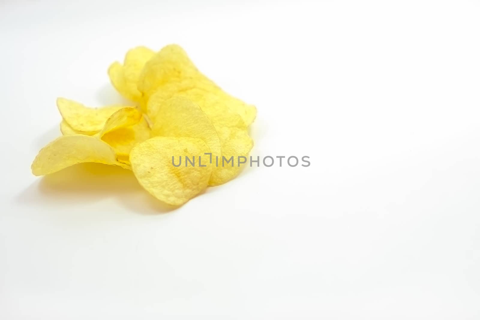 potato chips isolated on white background