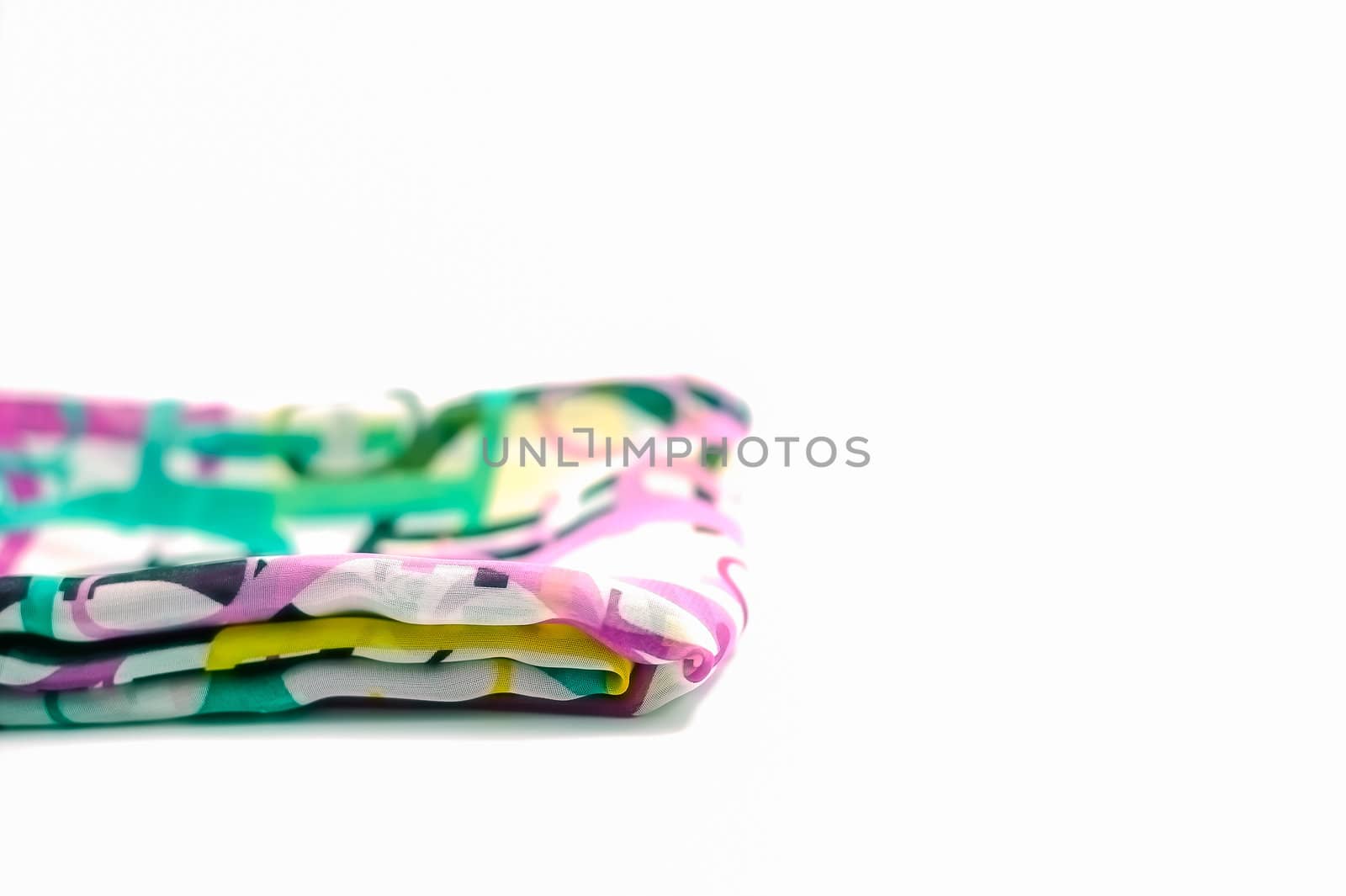 Colorful scarf fold isolate on white back ground