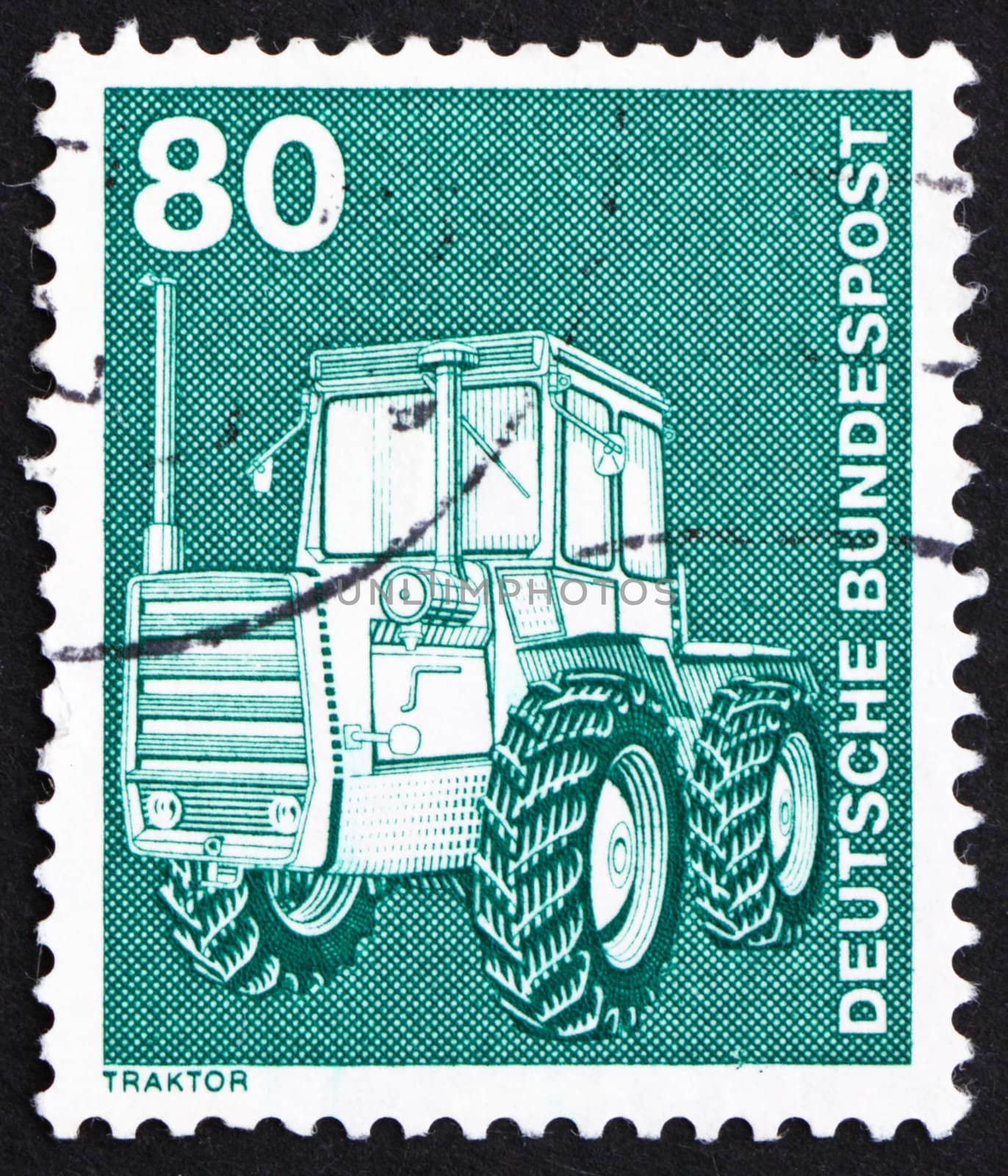 GERMANY - CIRCA 1975: a stamp printed in the Germany shows Tractor, circa 1975
