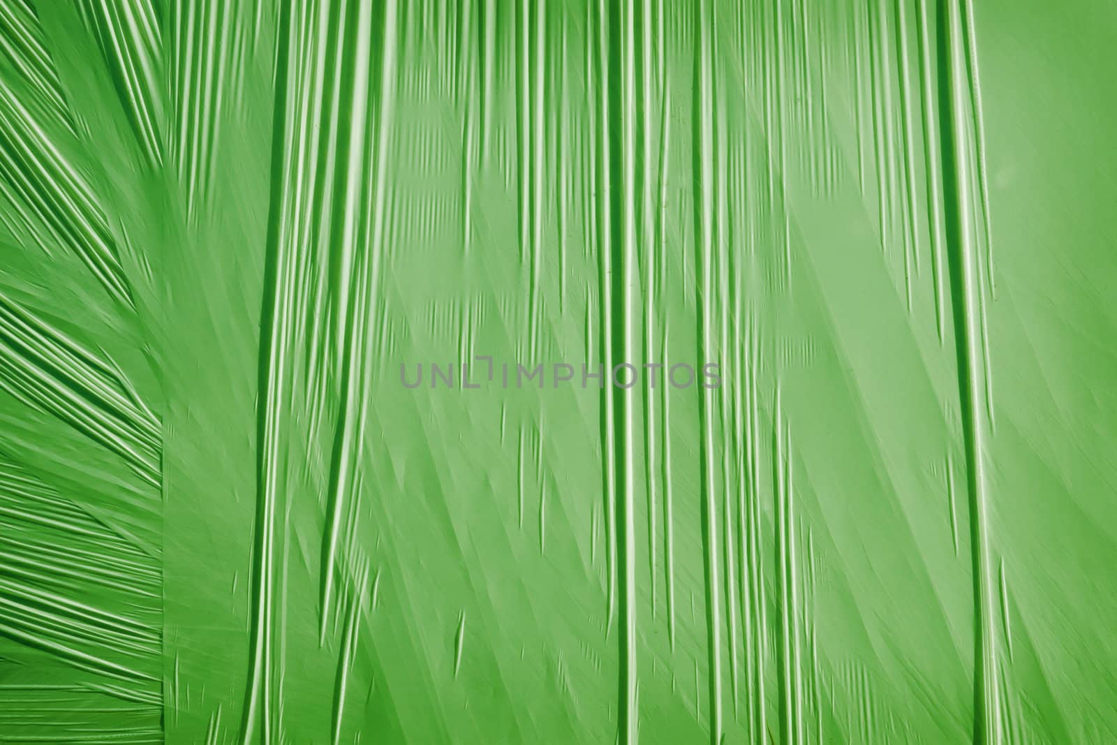Green background from a thin packing material