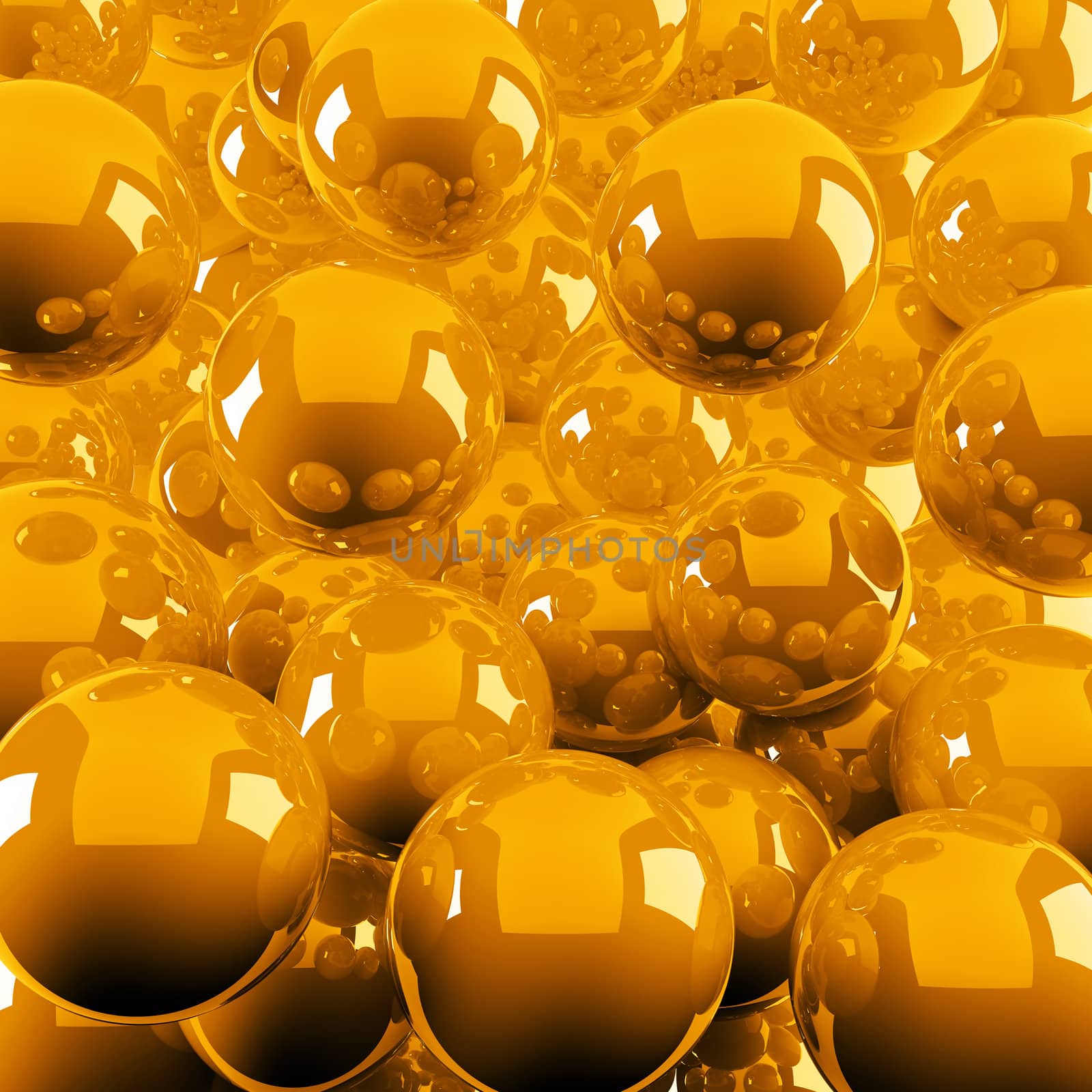 abstract background from bright orange shiny balls