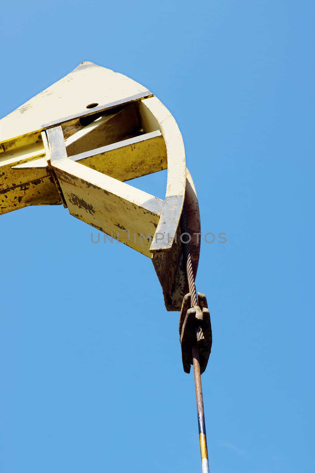 Part of the oil pump-rocking at the well