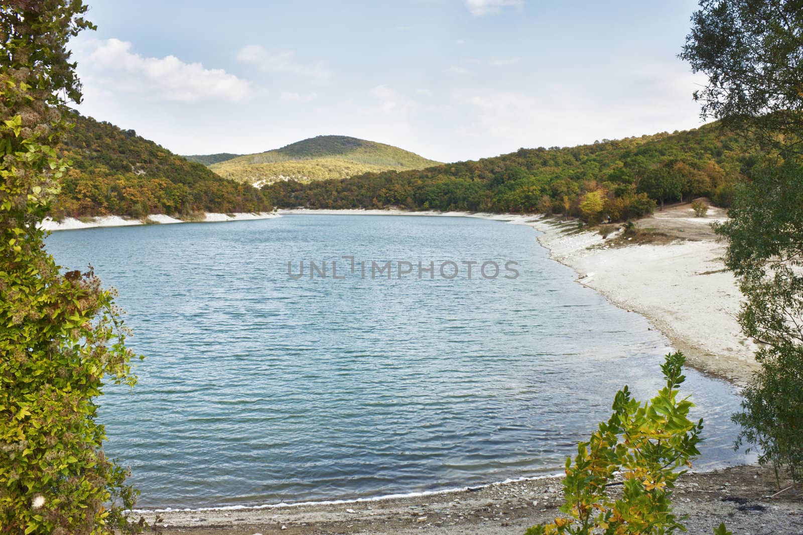 Picturesque Lake Sukko in southern Russia in the autumn