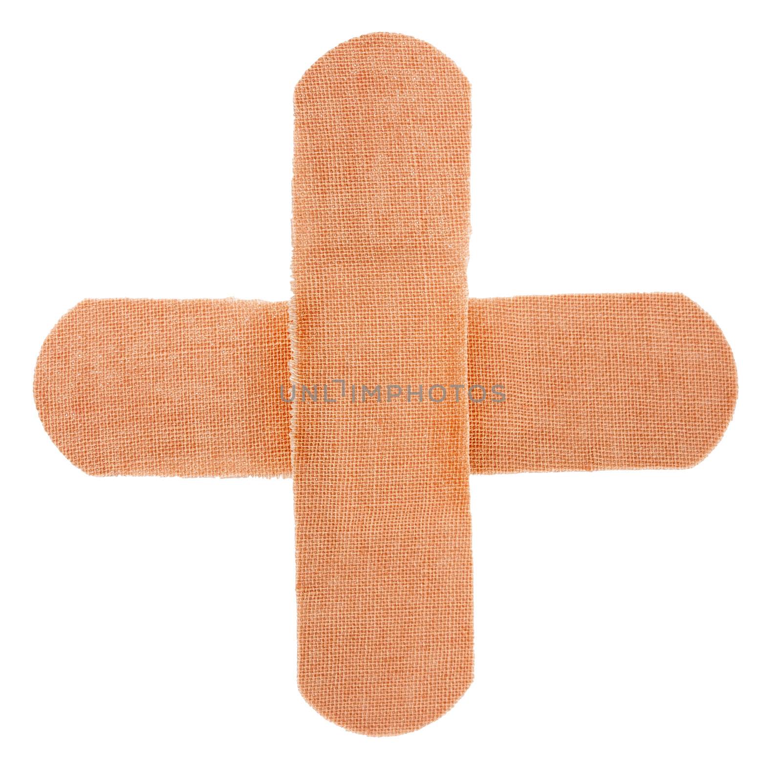 cross band-aid bandagesolated on white background