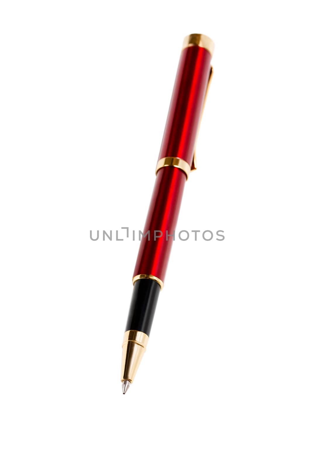 Red pen gold isolated on the white background