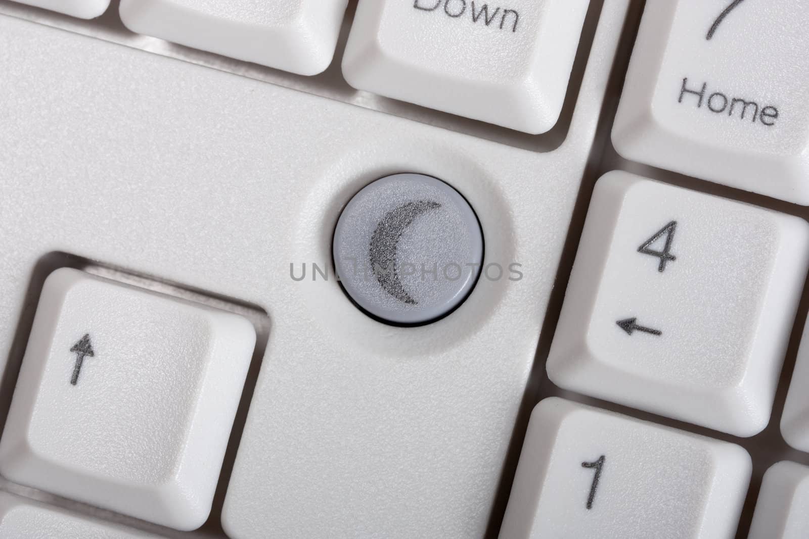 keyboard sleeping key sleepcomputer on white background