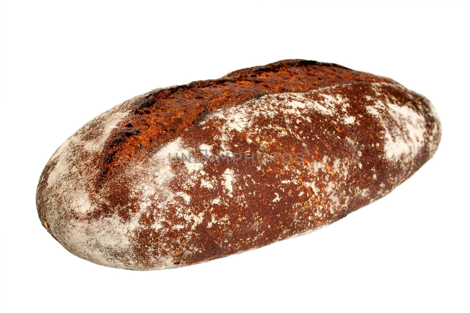 fresh bread isolated on white background