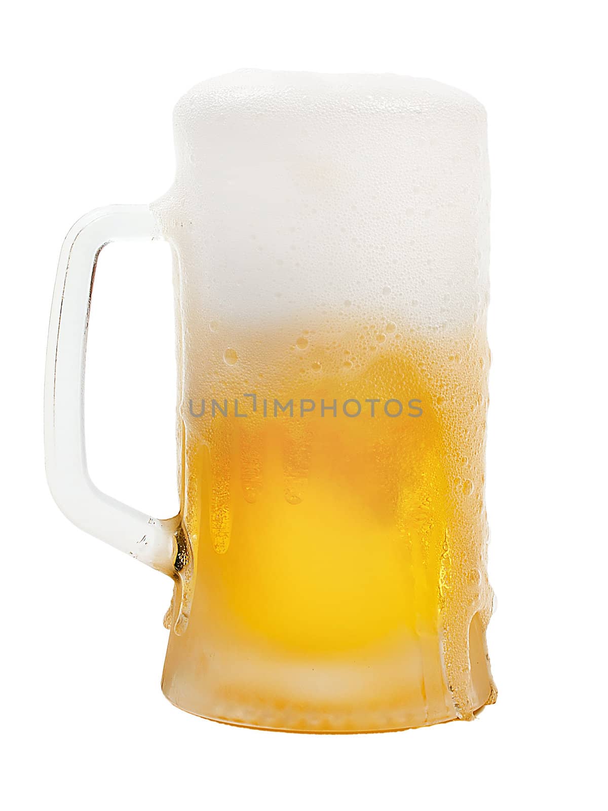 Mug of beer isolated on white background