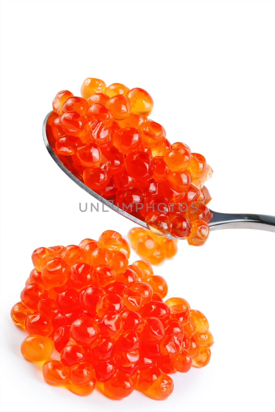 red caviar isolation on a white