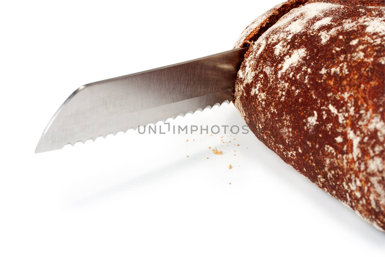 knife for bread isolated on white background