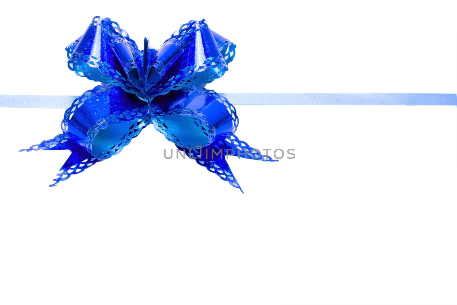 Bow blue isolated on white background