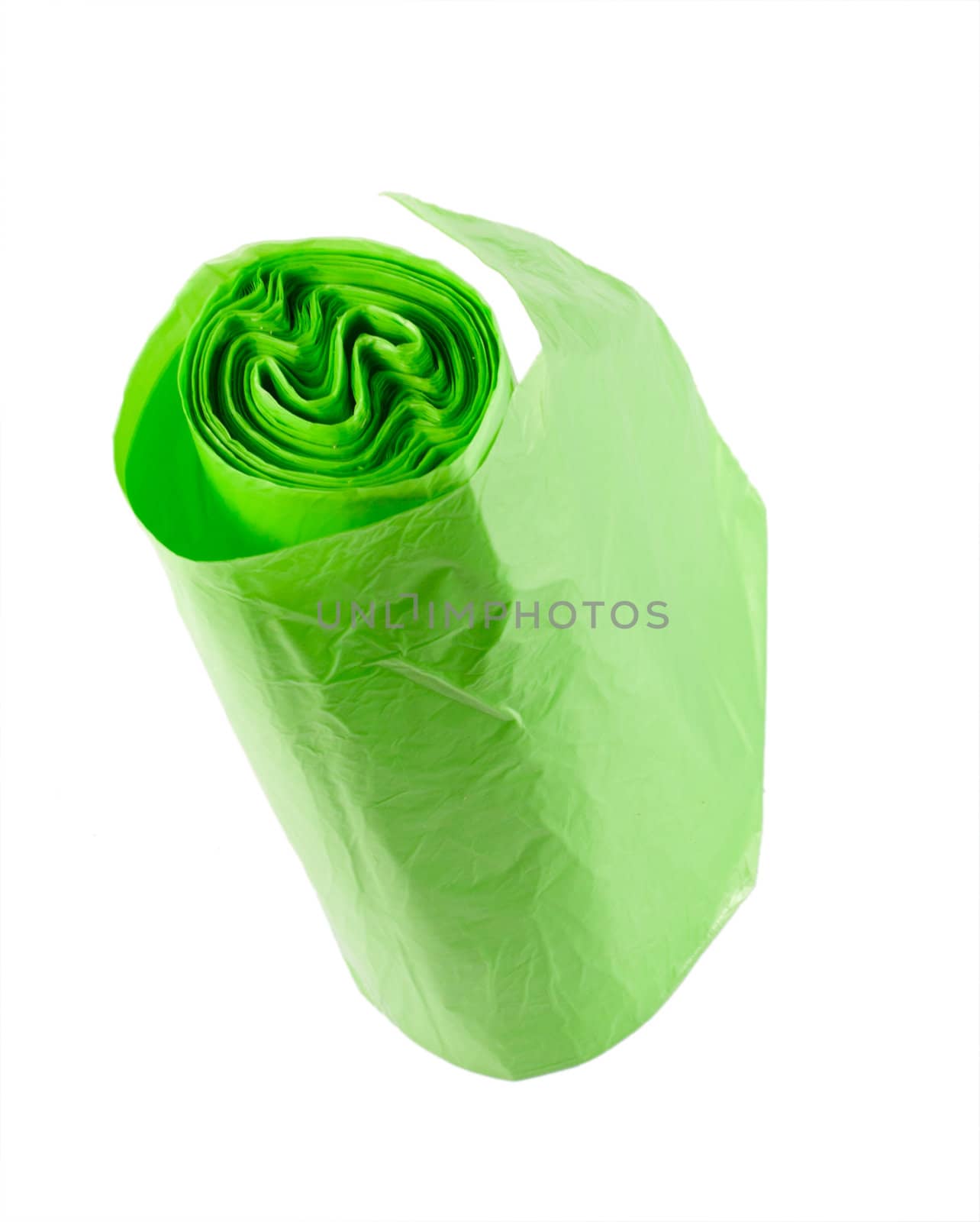 green garbage bags isolation on a white