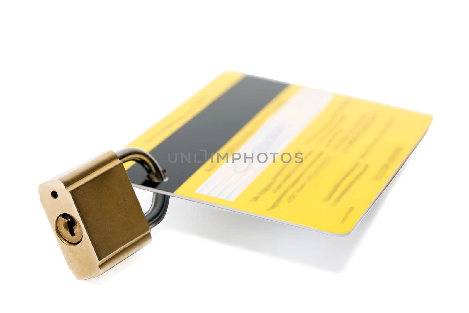 lock credit card isolated on white background