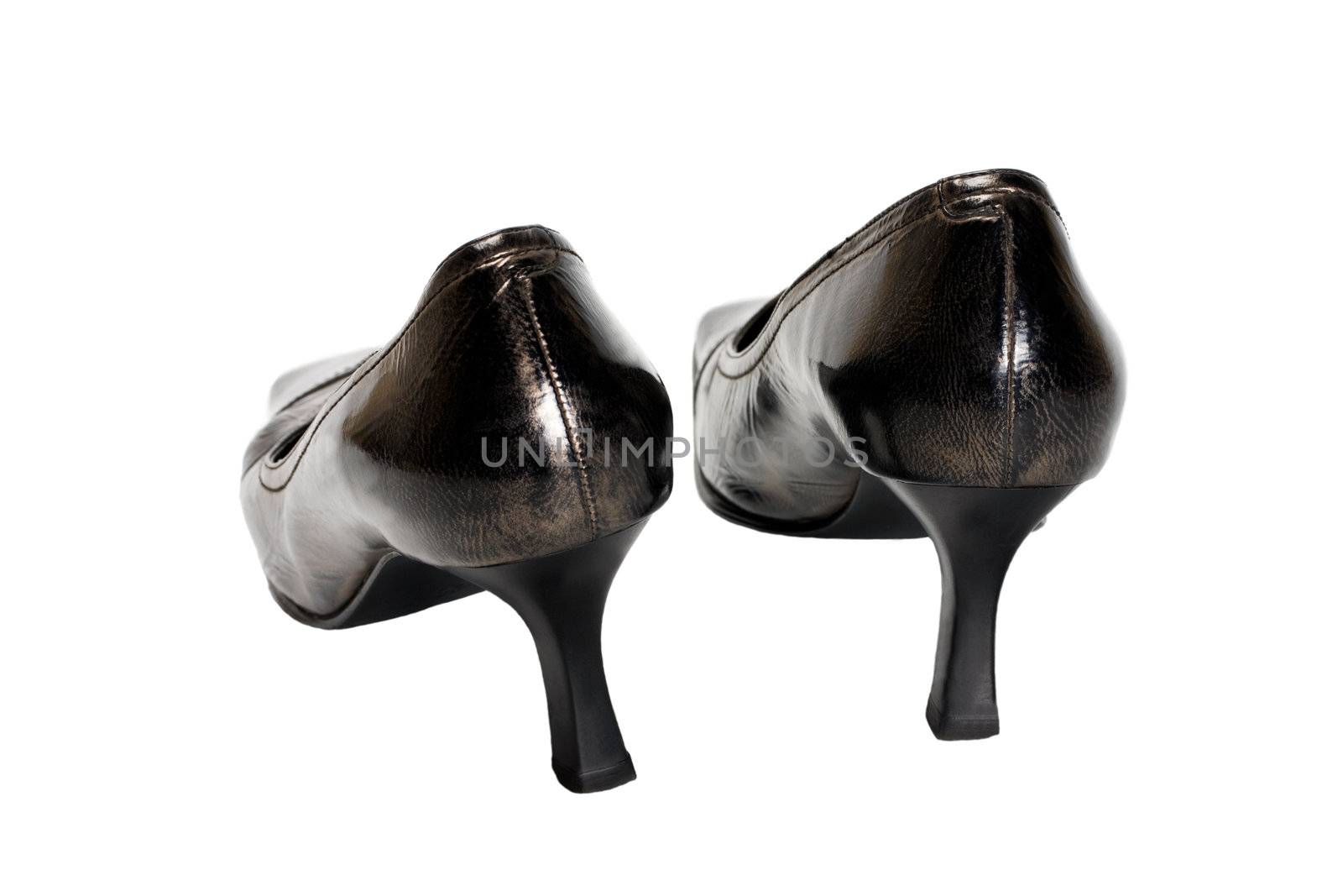 female high-heeled shoes isolated on white background