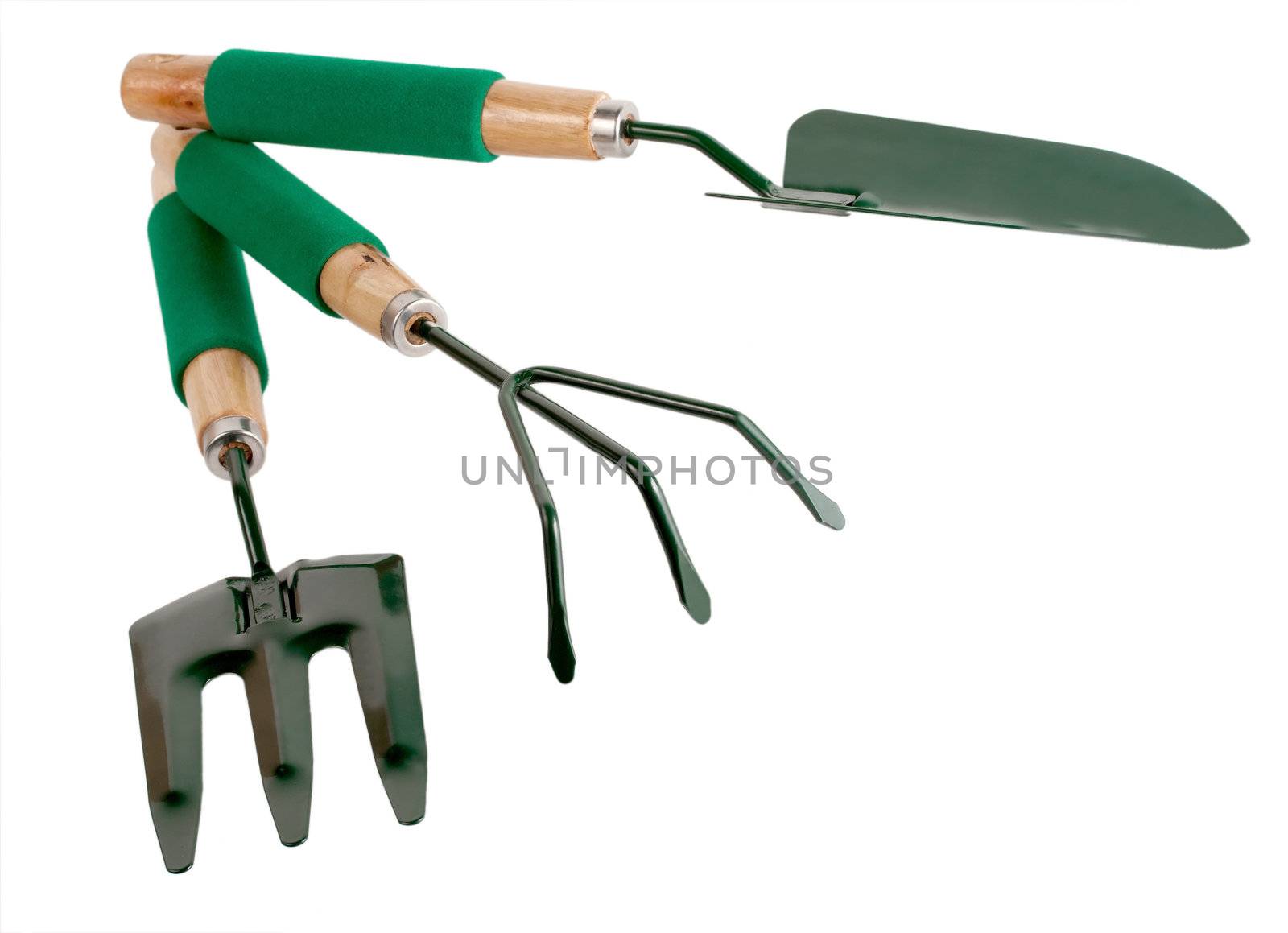 gardening tools isolated on white background