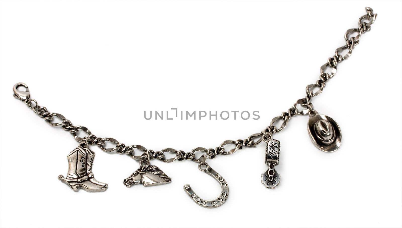 boots,horse,horseshoe,spur,hat,chain diamond isolated on white background