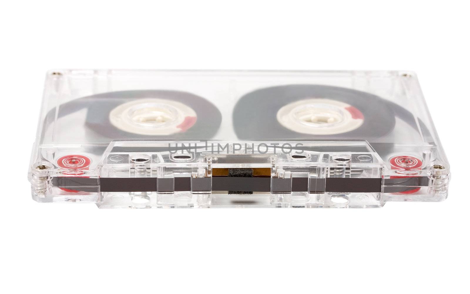 audio cassette top isolated on white background