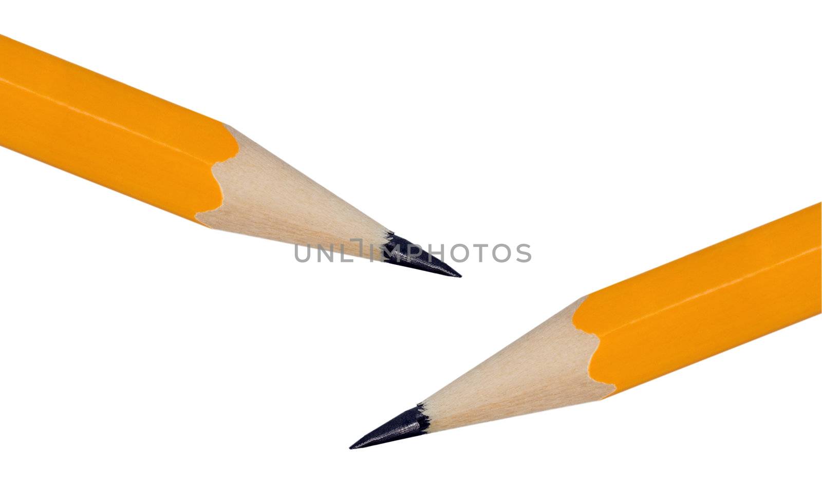 sharp pencil close up isolated on white background