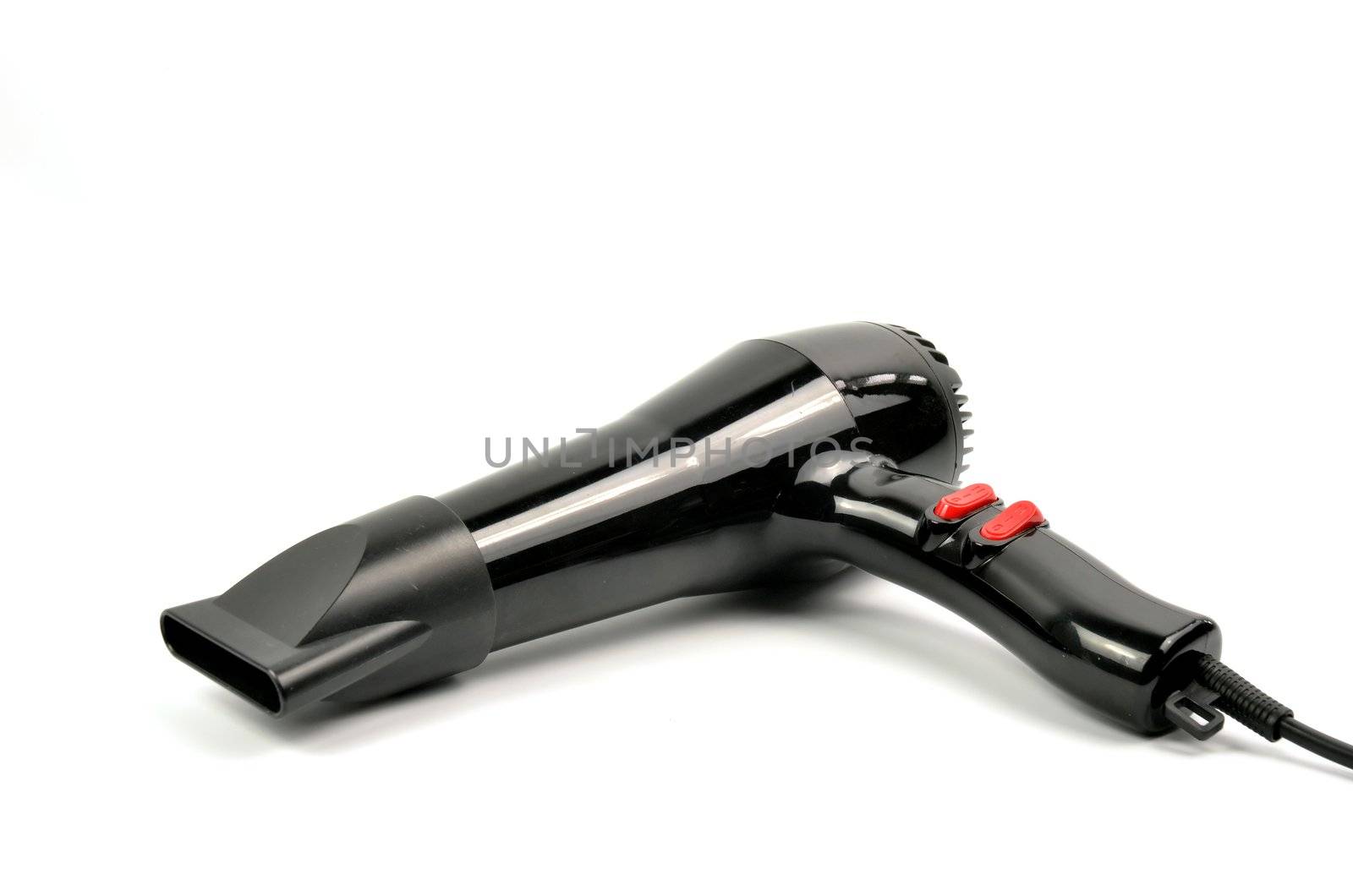 Black Hair Dryer isolated on white background 