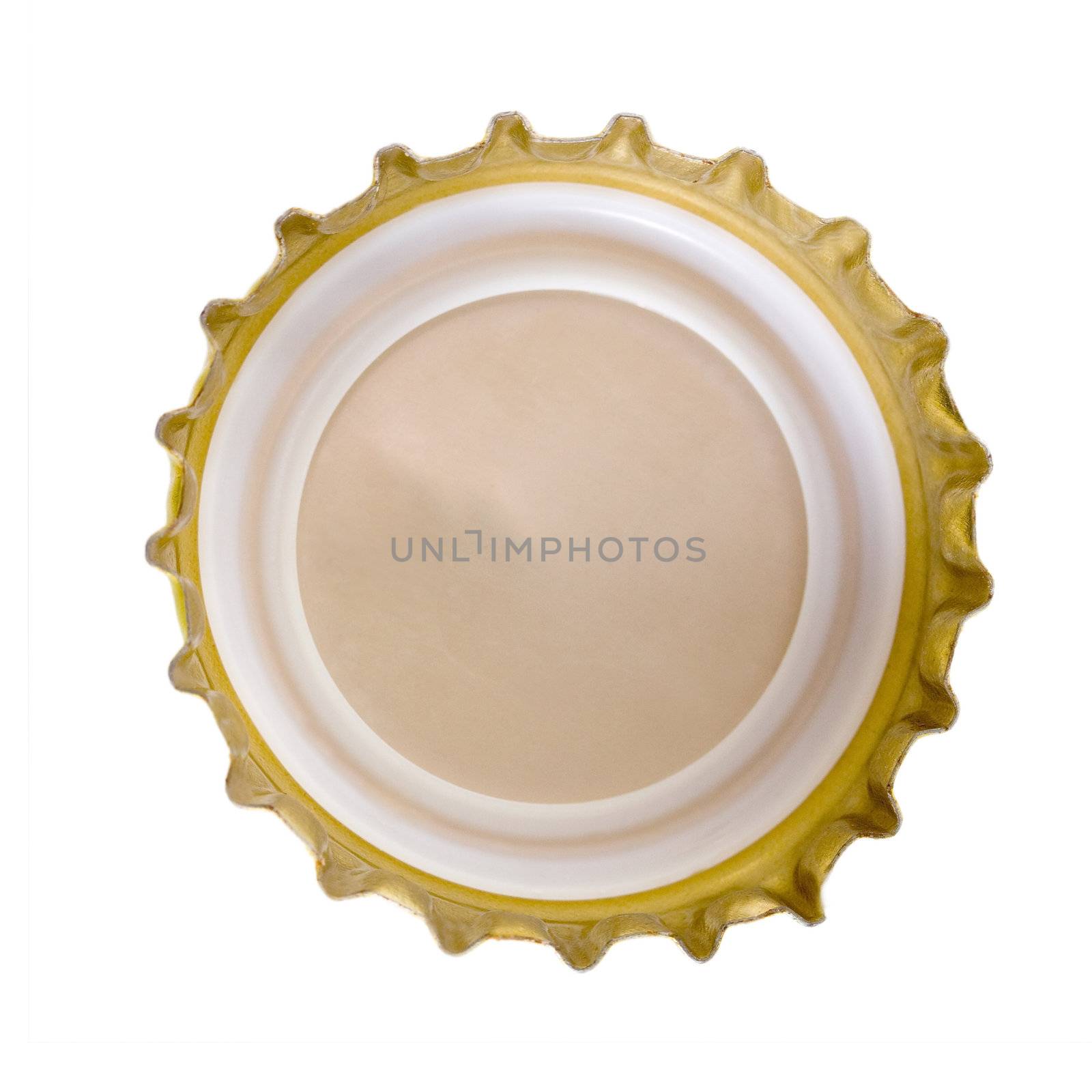 beer bottle cap back isolated on white background