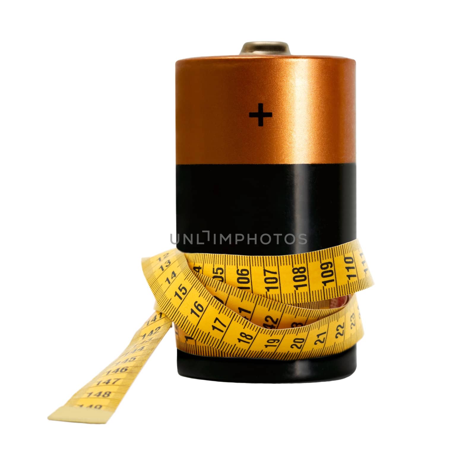 accumulator in measuring tape isolated on white background