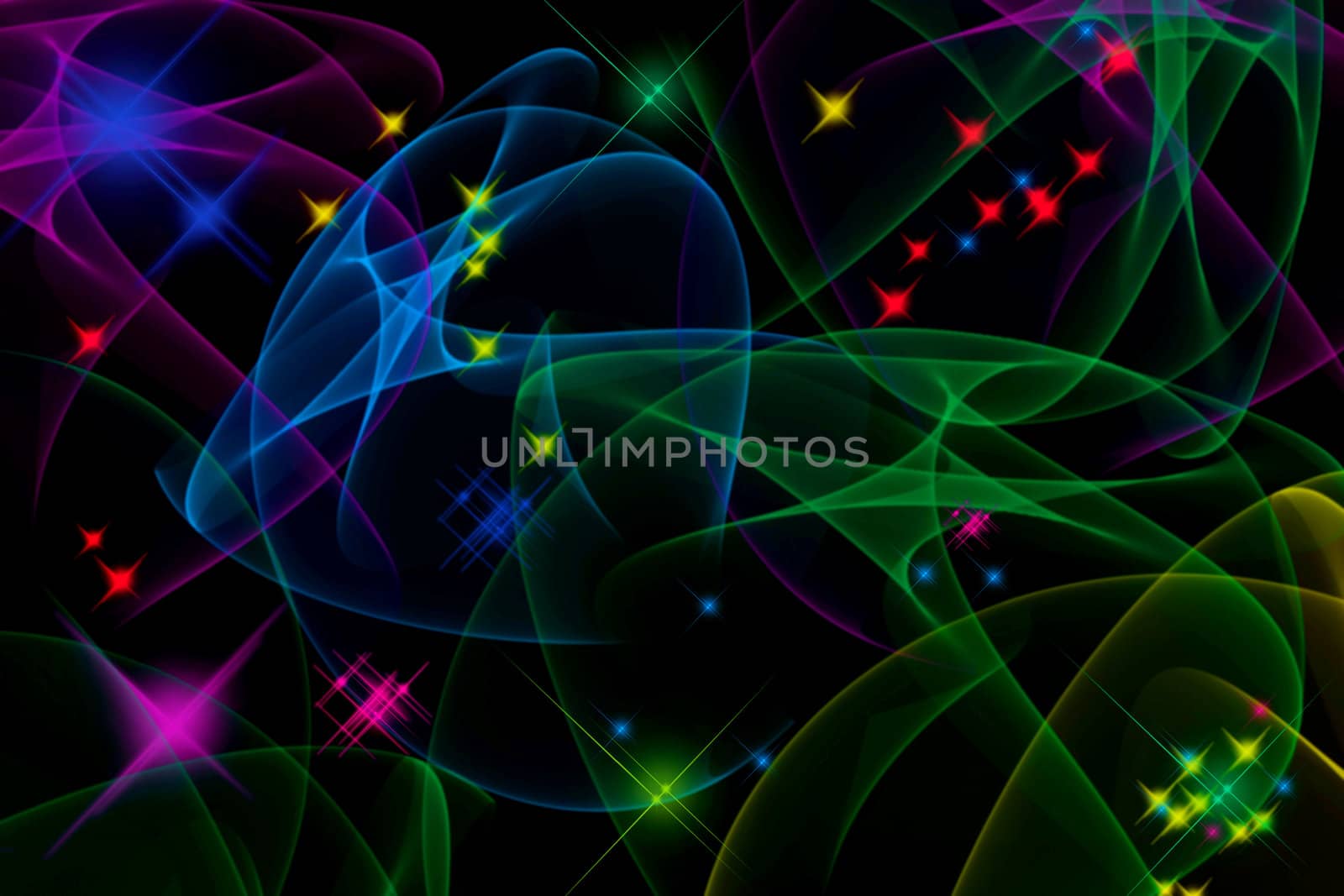 Twinkling stars and the luminous plasma against the black sky