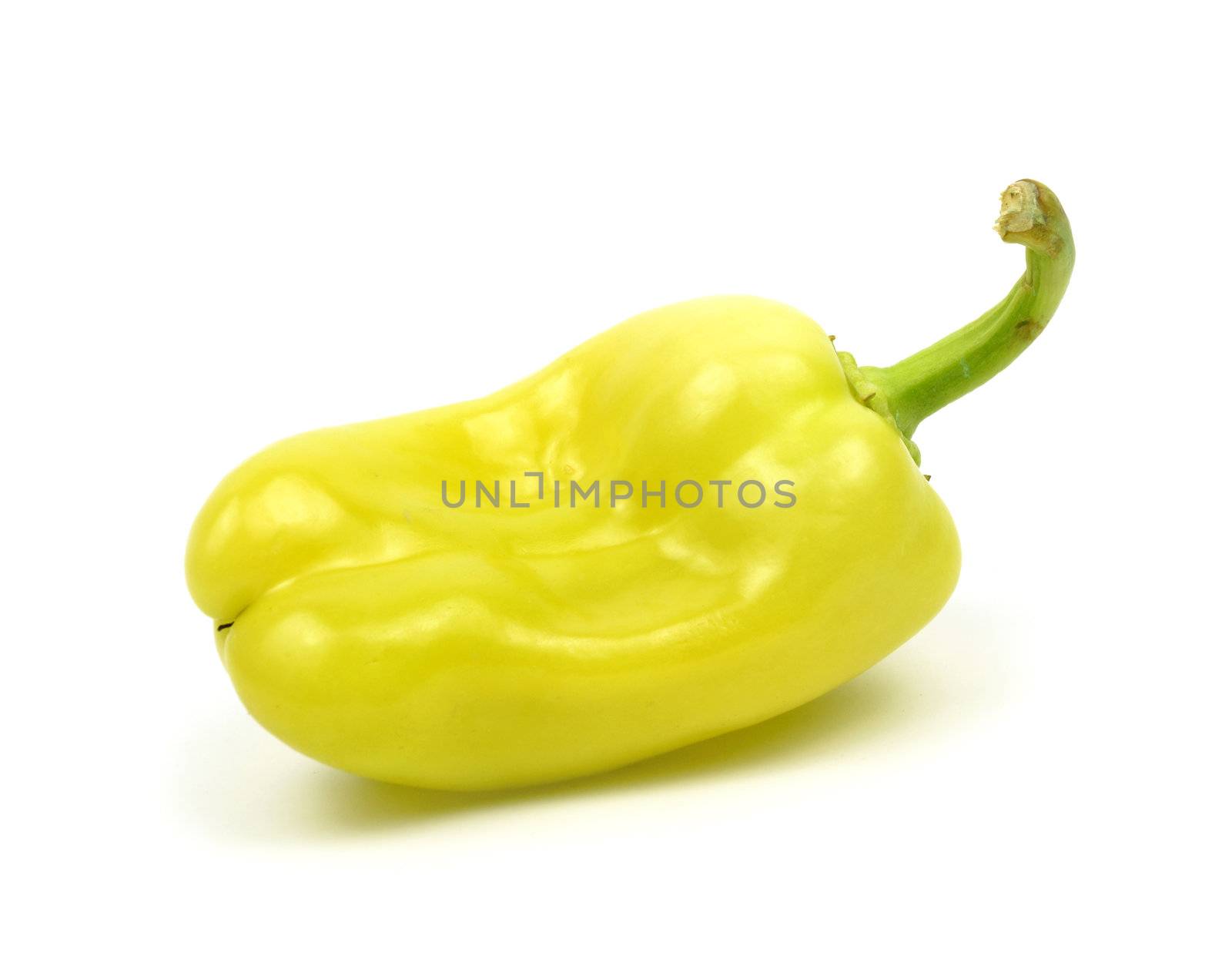 Green pepper isolated on white background. 