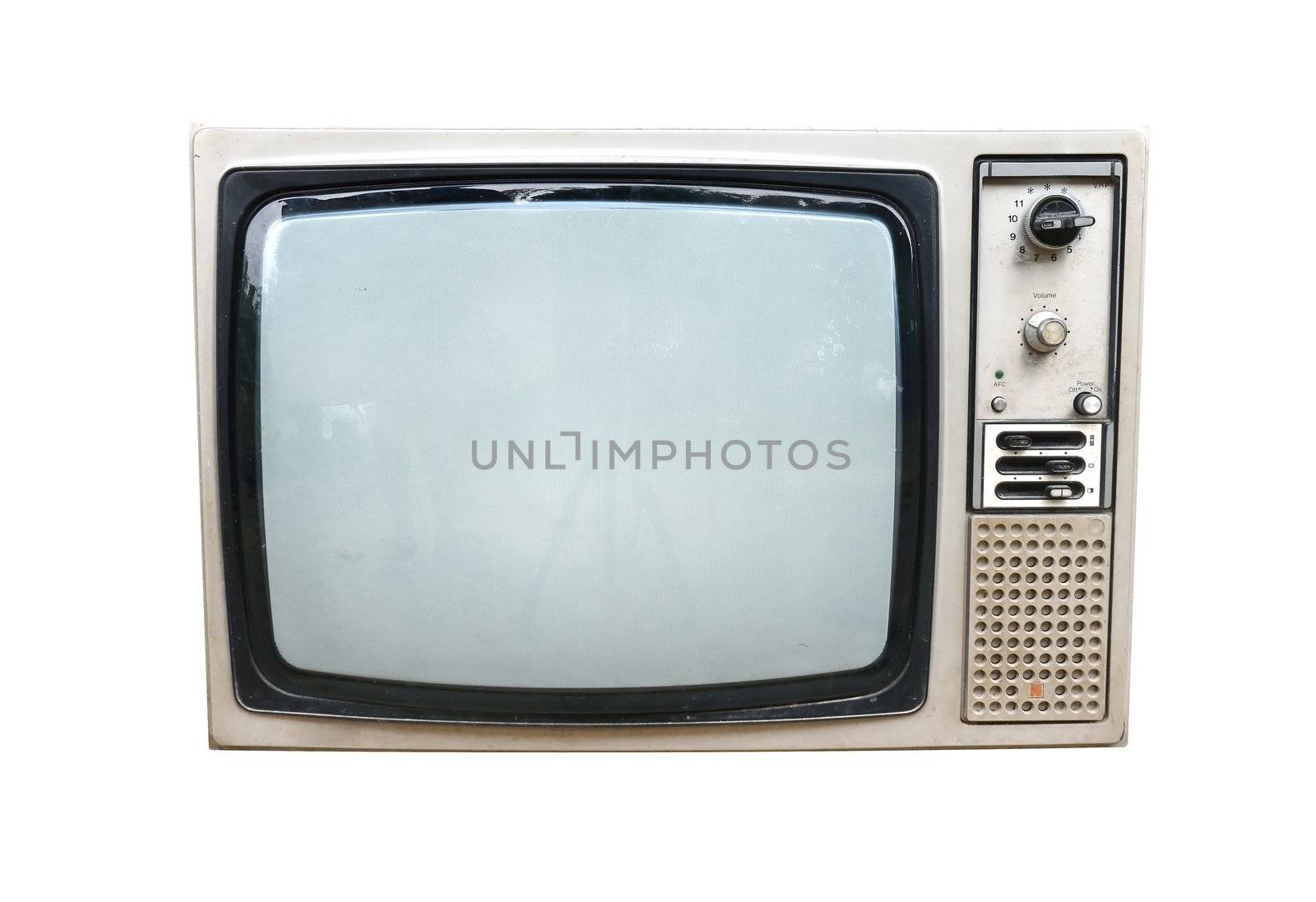 Old vintage TV isolated  by anankkml