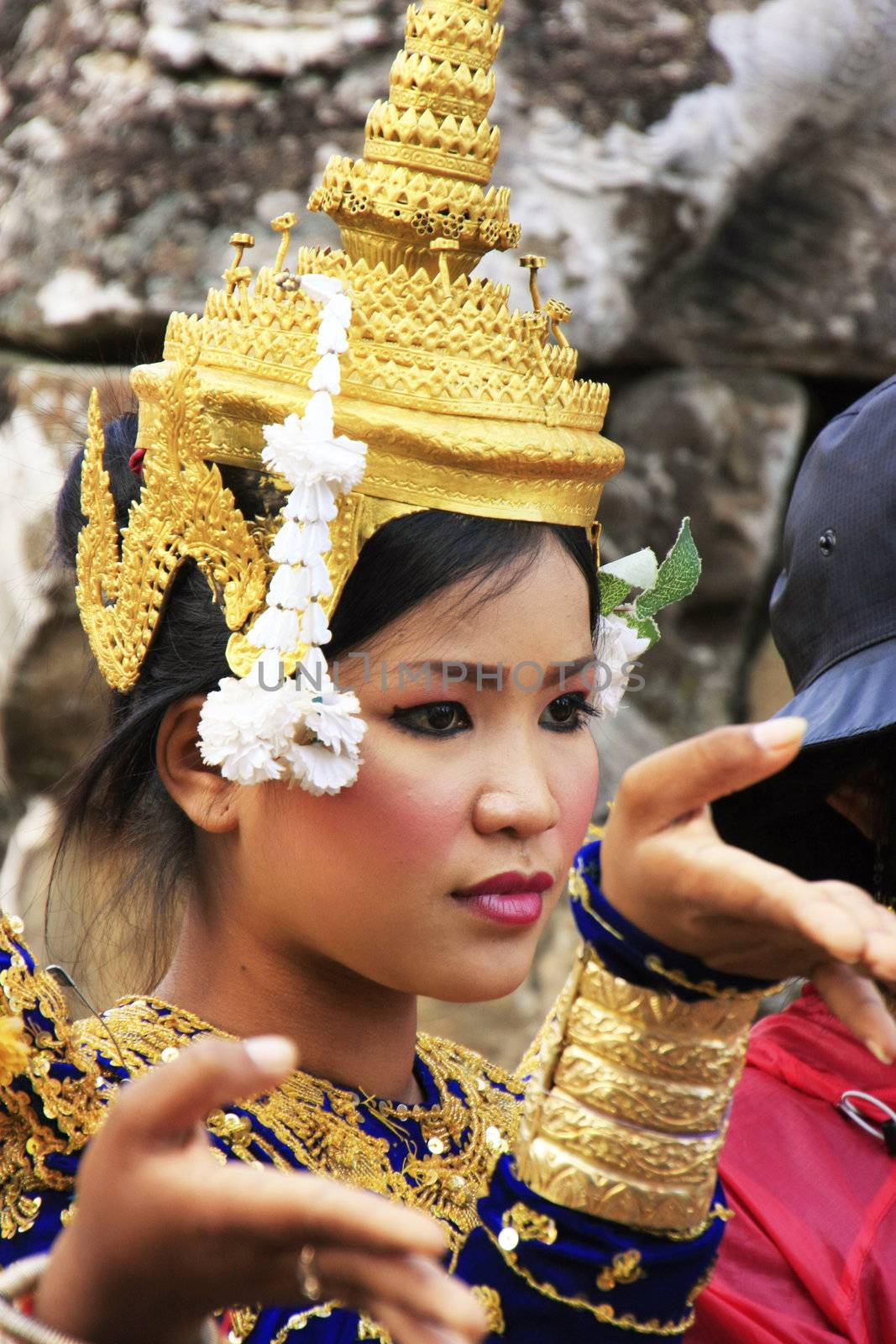 Apsara dancer performing at Bayon temple, Angkor area, Siem Reap, Cambodia