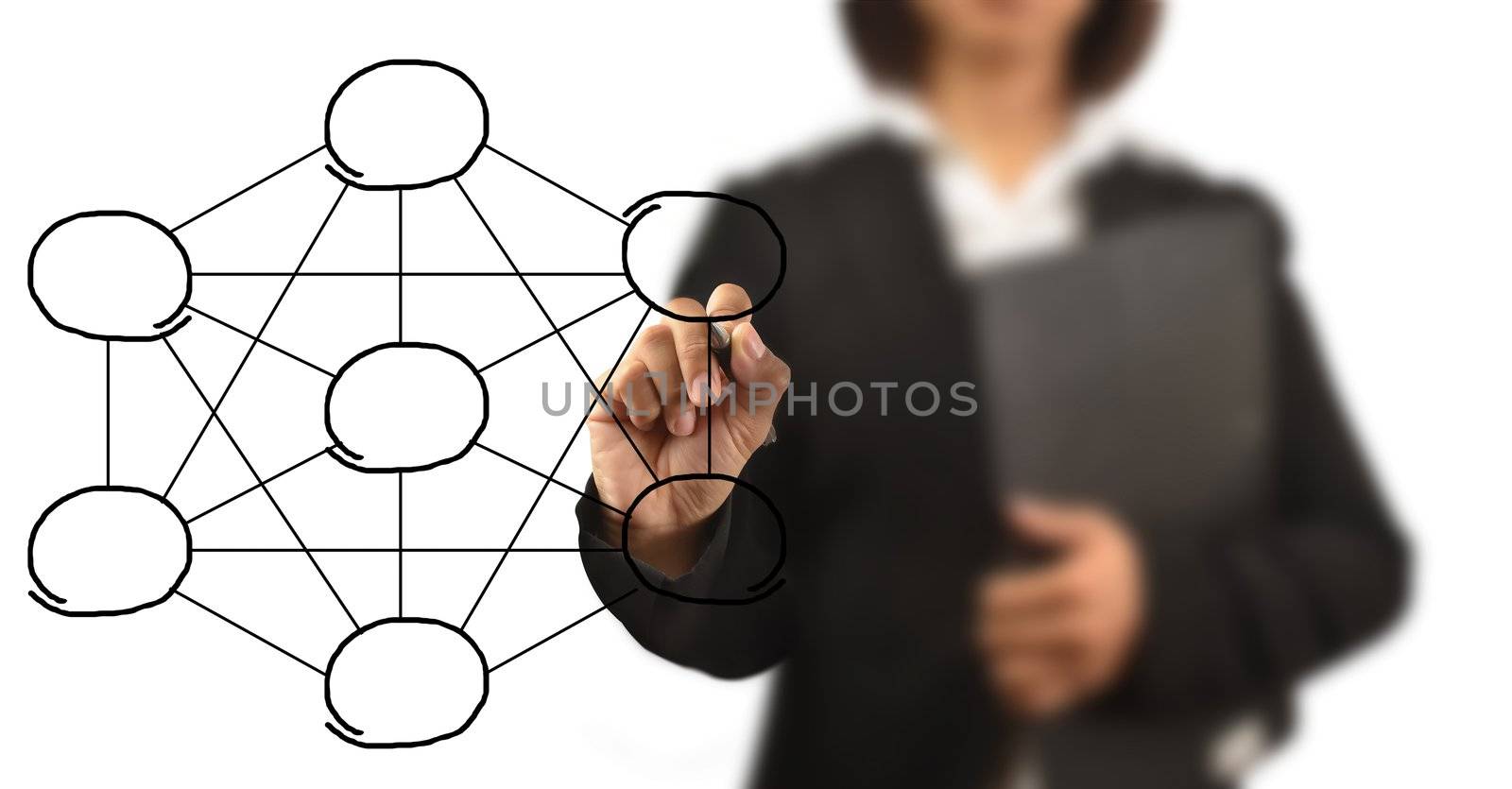 working women write a business diagram